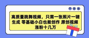 高质量跳舞视频,只需一张照片一键生成 零基础小白也能创作-鸿瑞通网创
